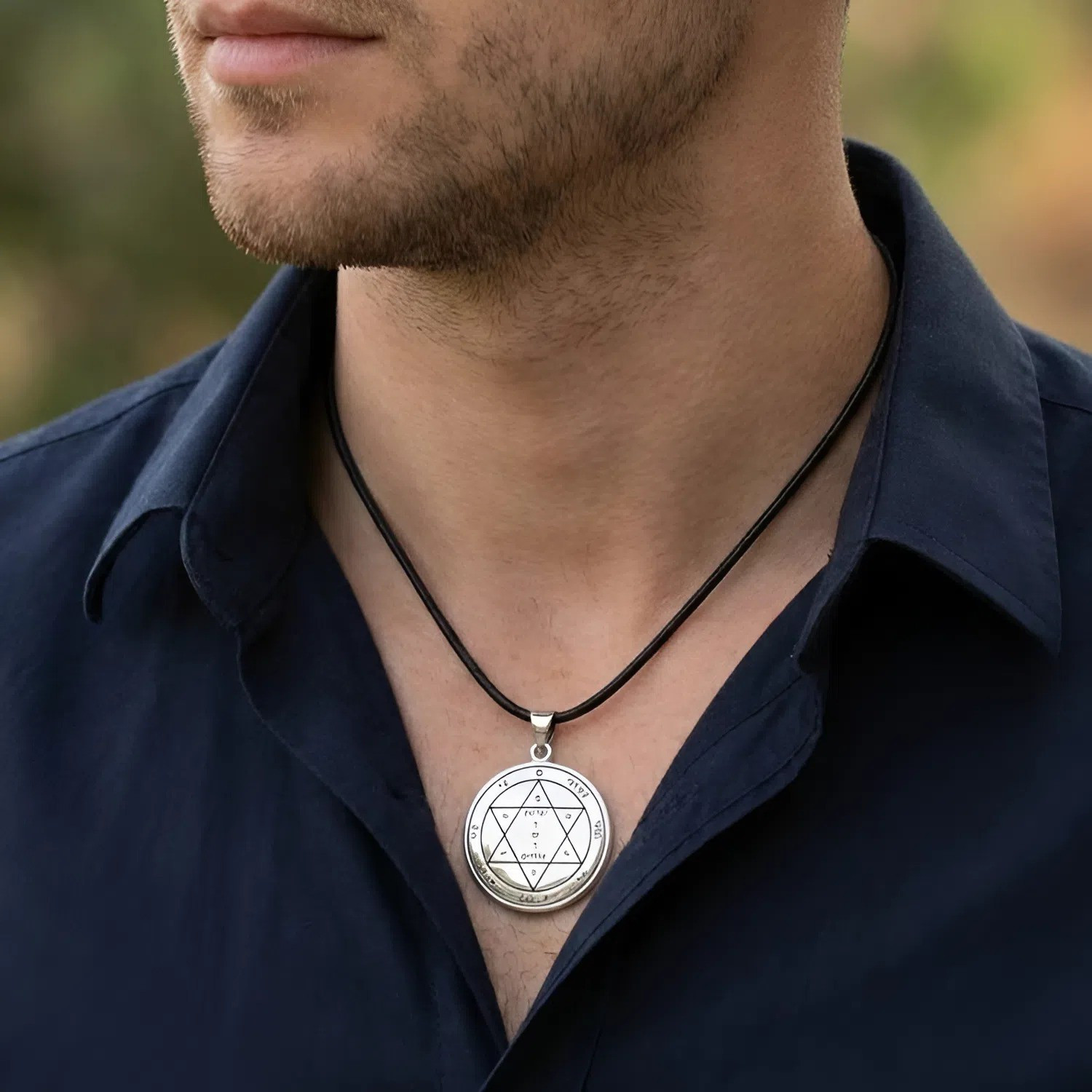 Second Pentacle of Mars King Solomon Sigil Pendant Necklace