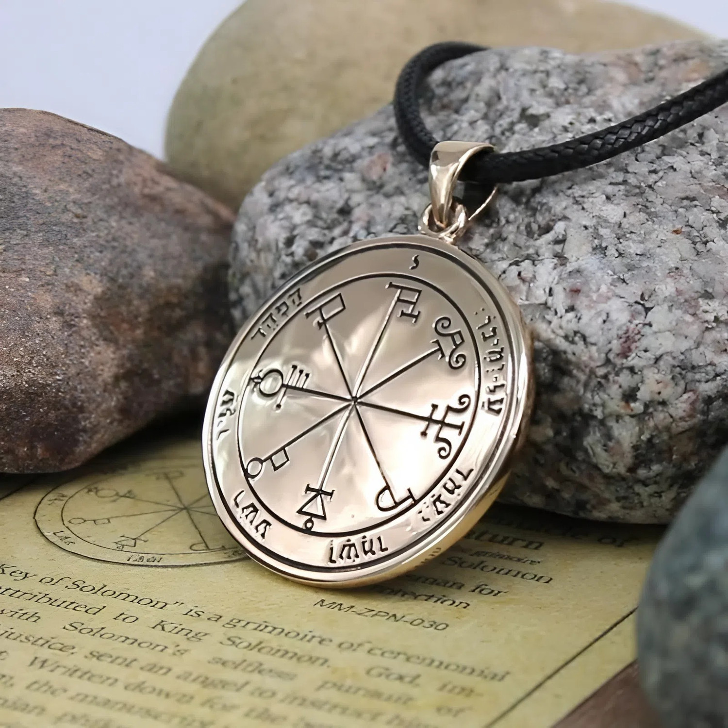 6th Pentacle of Saturn Pendant Necklace - King Solomon Sigil Talisman for Protection Amulet - Esoteric Jewelry