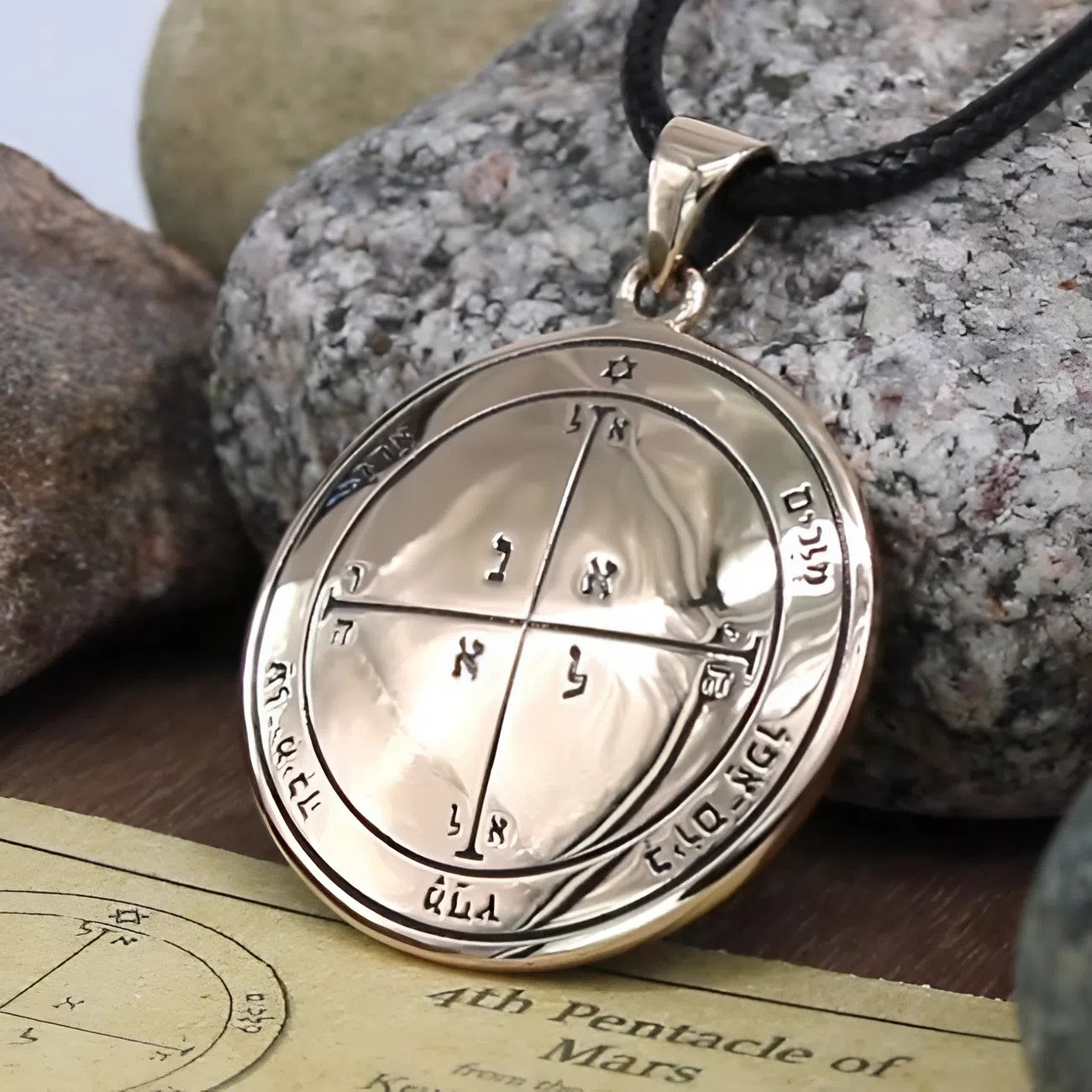 Fourth Pentacle of Mars Talisman for Victory - King Solomon Seals Pendant Necklace - Occult Jewelry