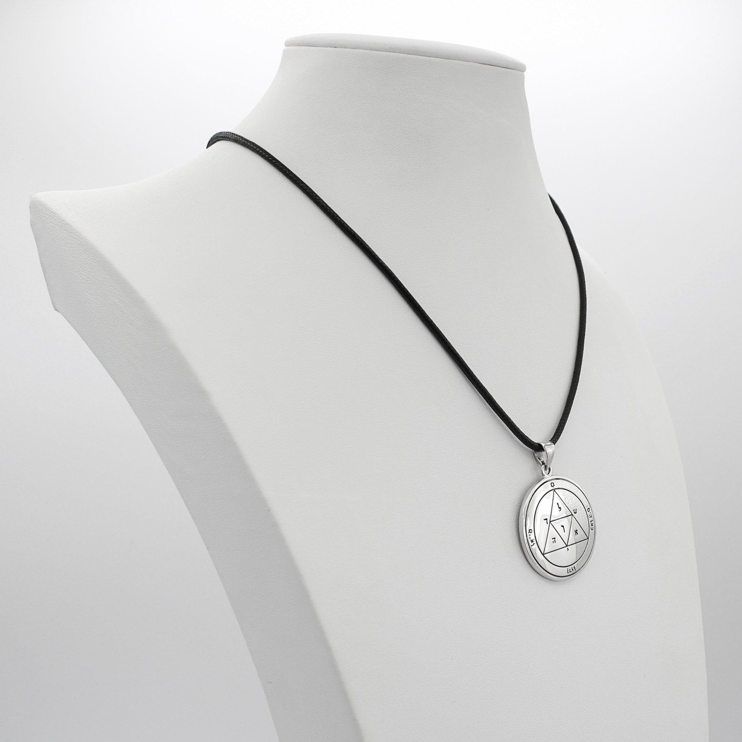 Mars Third Pentacle Necklace Featuring a Polished Silver Medallion