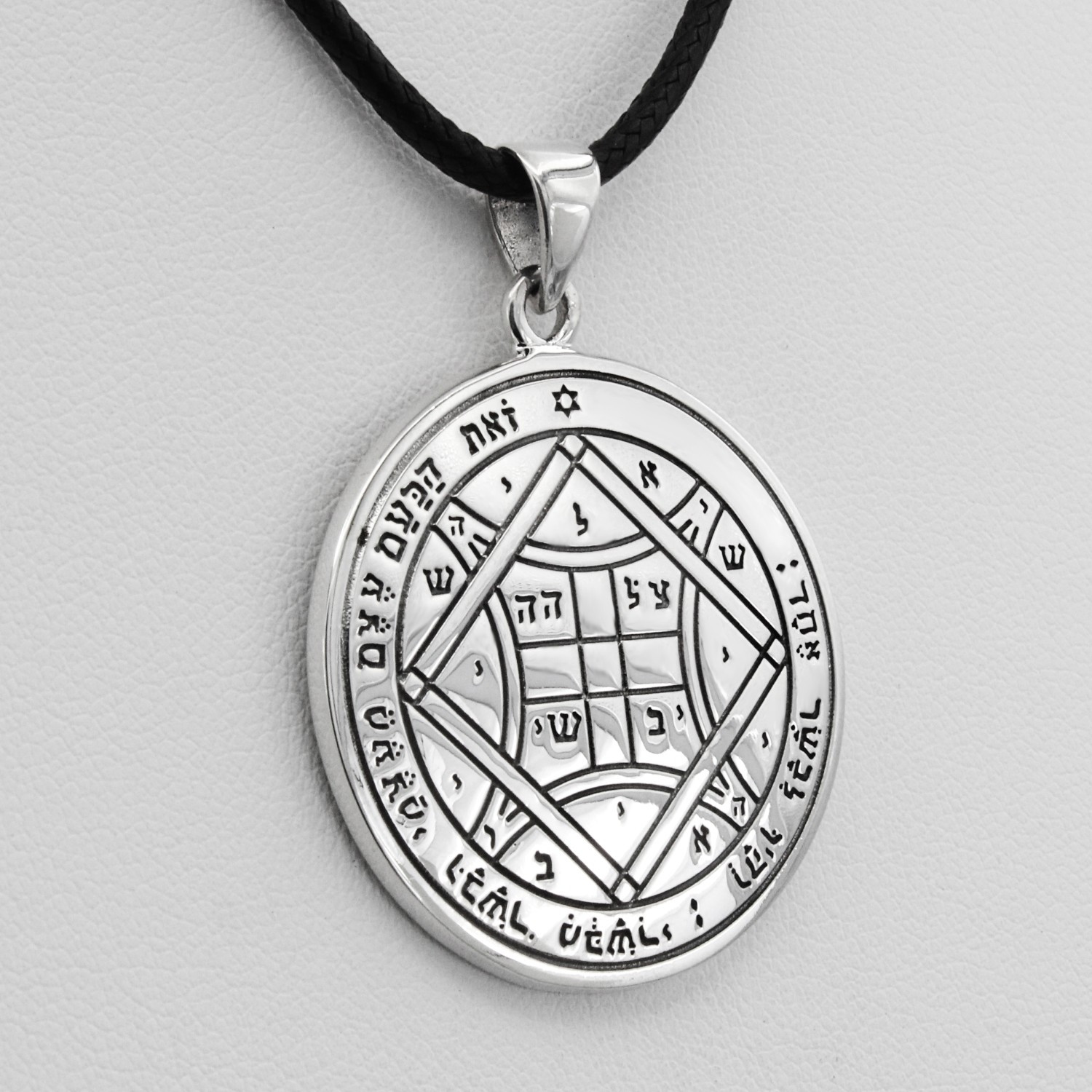 4th Pentacle of Venus Medallion Pendant with Central Square Grid Design