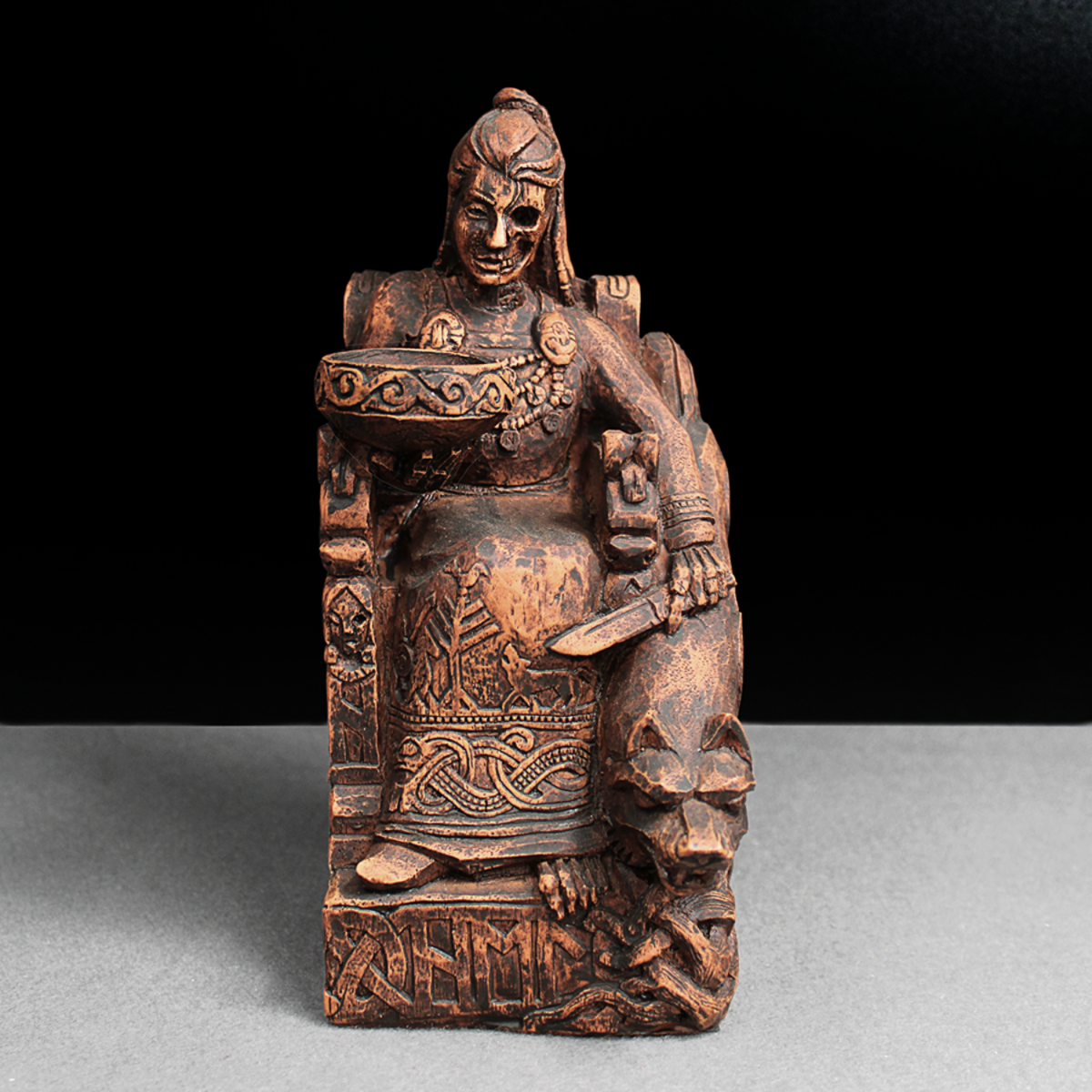 Hel Goddess Offering Bowl Statue, Norse Pagan, Samhain decoration, witch decor, Wiccan Altar Tool Supply