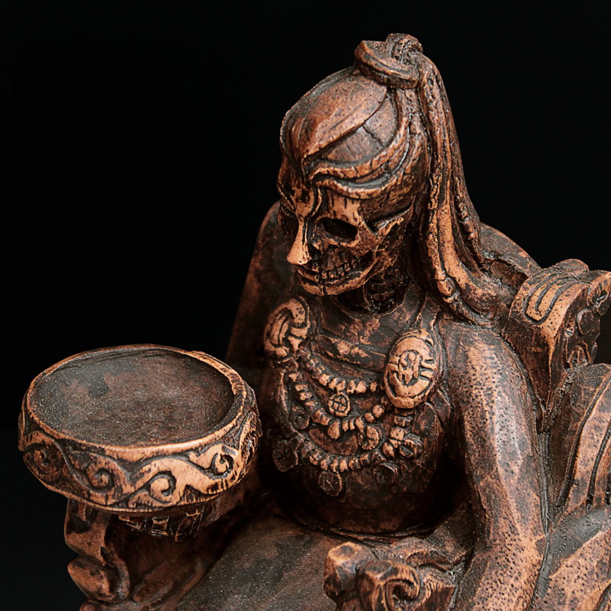 Hel Goddess Offering Bowl Statue, Norse Pagan, Samhain decoration, witch decor, Wiccan Altar Tool Supply