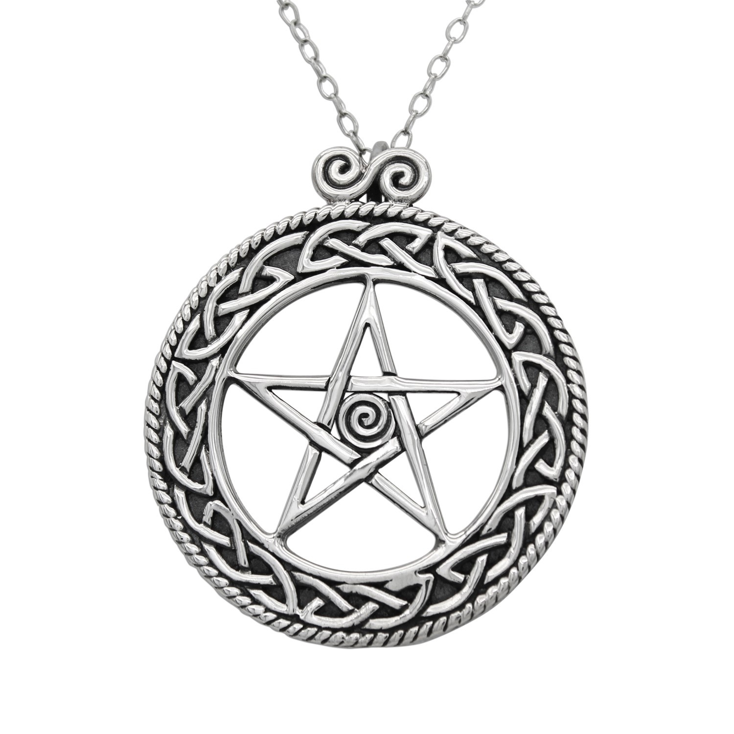 Celtic pentacle pendant pentagram necklace wiccan witch jewelry