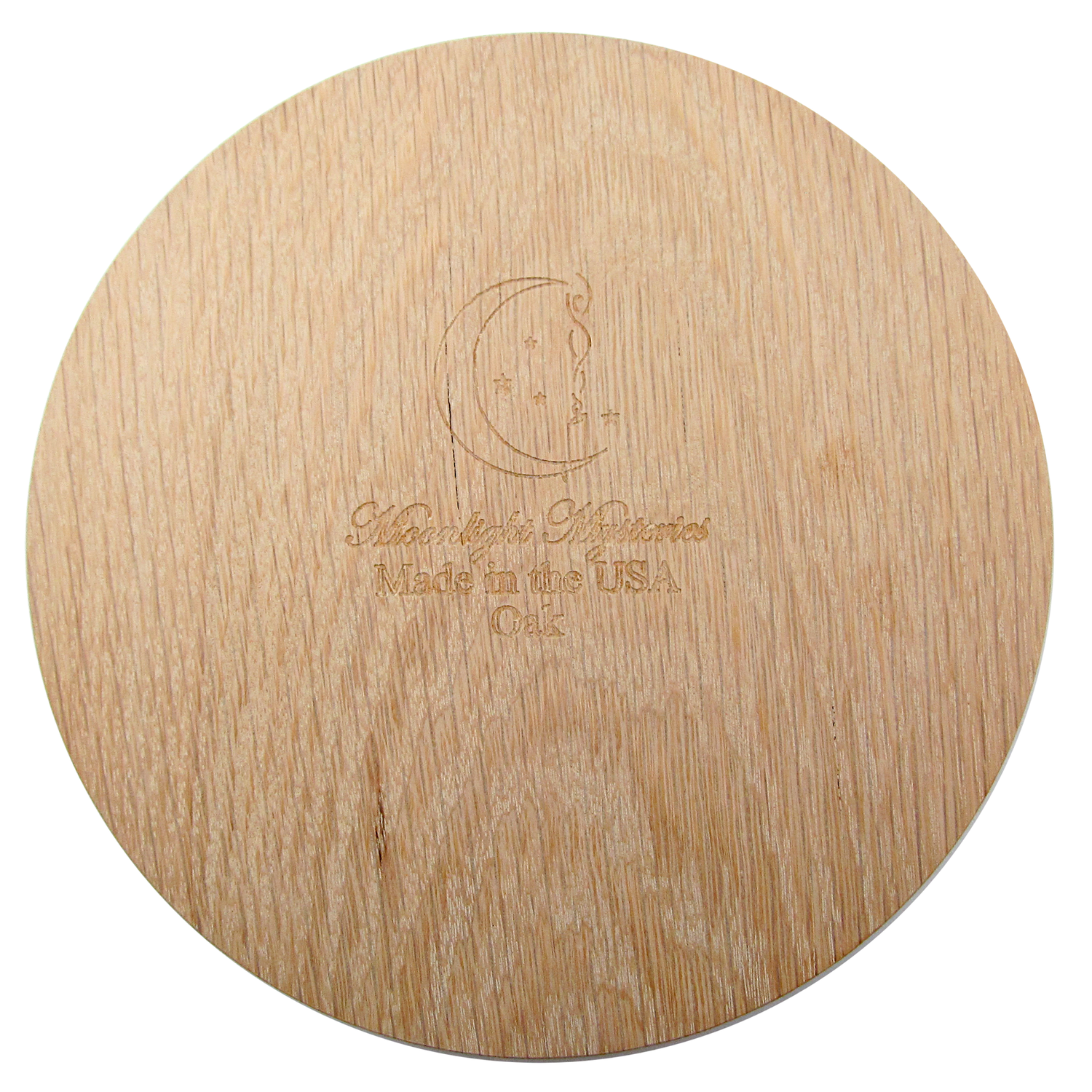 Solid Wood Oak Wiccan Pentacle Paten - Unfinished