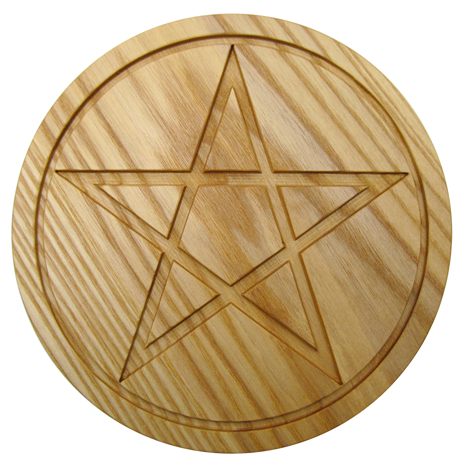 Solid Wood Ash Pentacle Altar Tile | Wiccan Ritual Tool for Witches Altars | Witchcraft Supplies