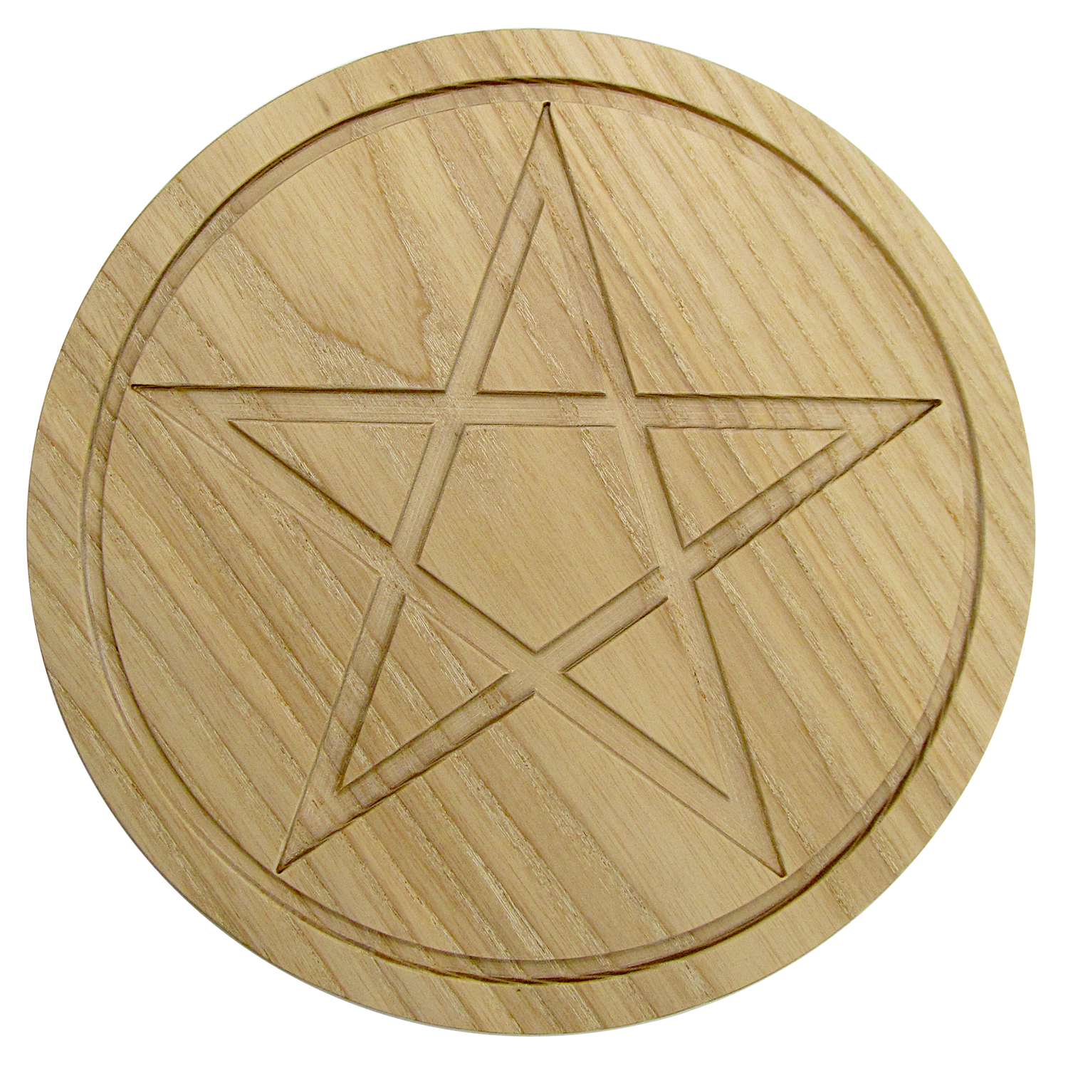 Solid Wood Ash Pentacle Altar Tile | Wiccan Ritual Tool for Witches Altars | Witchcraft Supplies