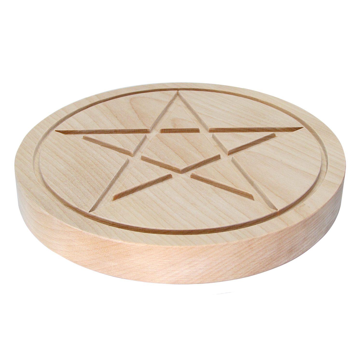 The Modern Witch Shop: Solid Birch Wood Wiccan Tools: Pentacle Altar Tile, Magickal Occult Tool and Paten | Finished Wiccan and Witchcraft Supplies