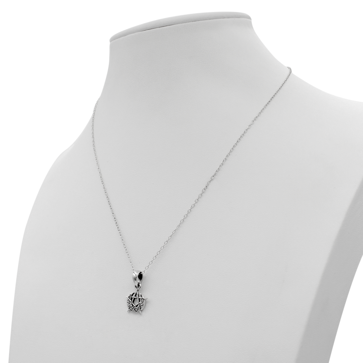 Witch Jewelry | Pagan Pendant | Tiny Women's Sterling Silver Pentagram Necklace |