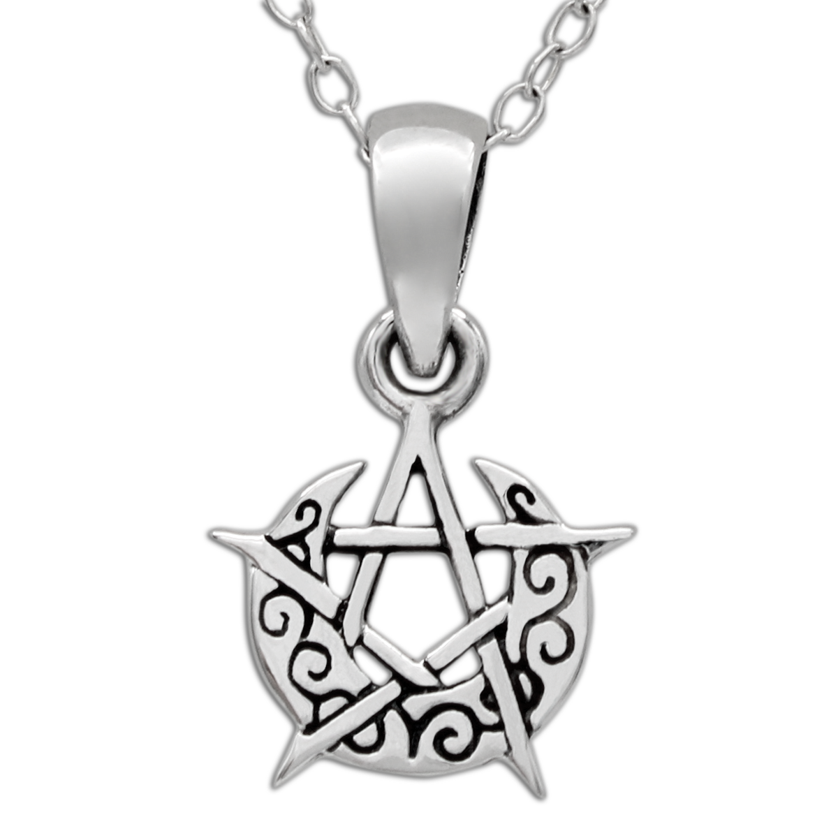 Small Women's Pentagram Necklace | Tiny Witch Sterling Silver Jewelry | Pagan Pendant