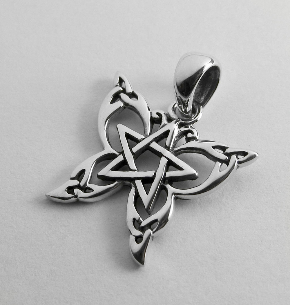Small Pentagram Necklace | Dainty Pagan Jewelry |  Sterling Silver Pentacle Pendant