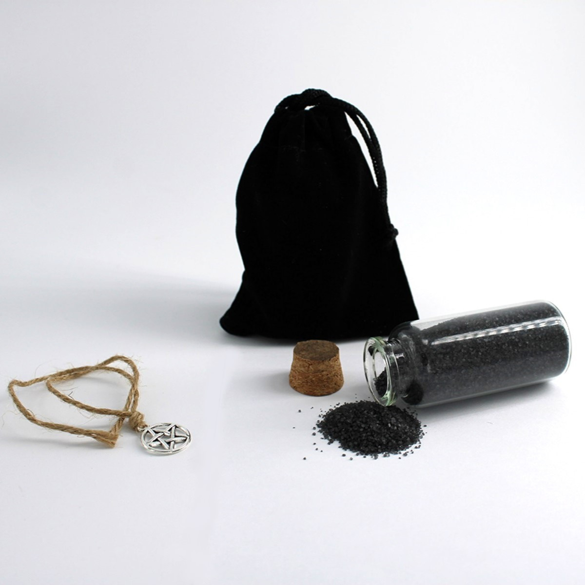 Witches black salt - witchcraft spell ingredients - witch shop supplies - witchcraft supply shop item - black salt protection, banishing salt, wiccan store supplies