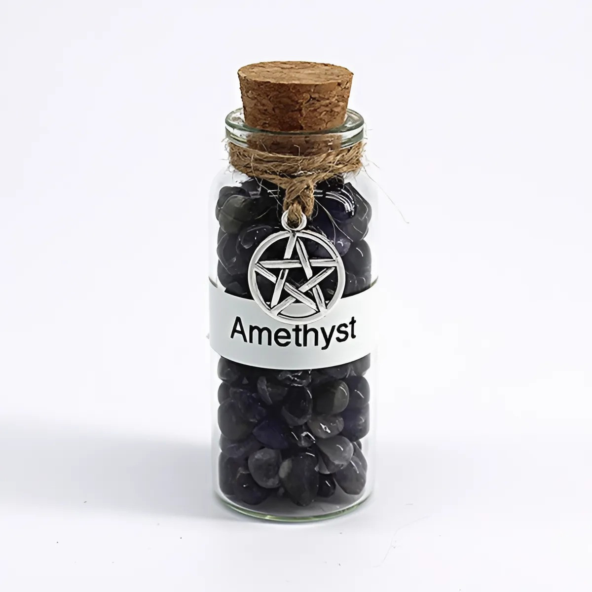 Amethyst Apothecary Bottle Crystal Chips for Intuition