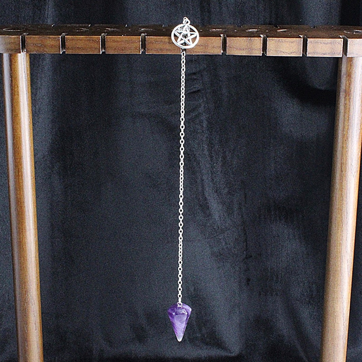 Handcrafted Amethyst Pentacle Pendulum - Divination Altar Tools & Witchcraft Supplies