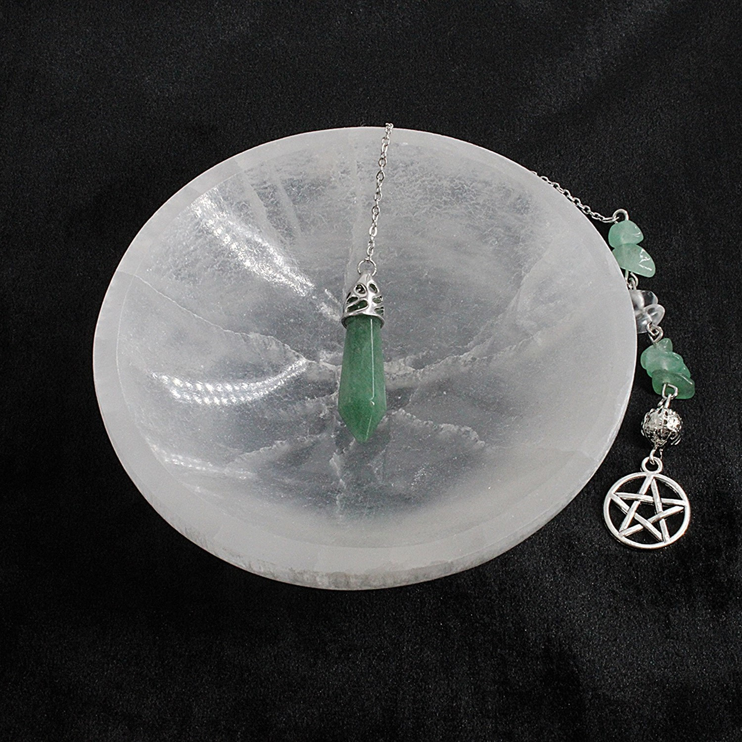Green Aventurine Pentacle Pendulum - Divination Altar Tools & Witchcraft Supplies