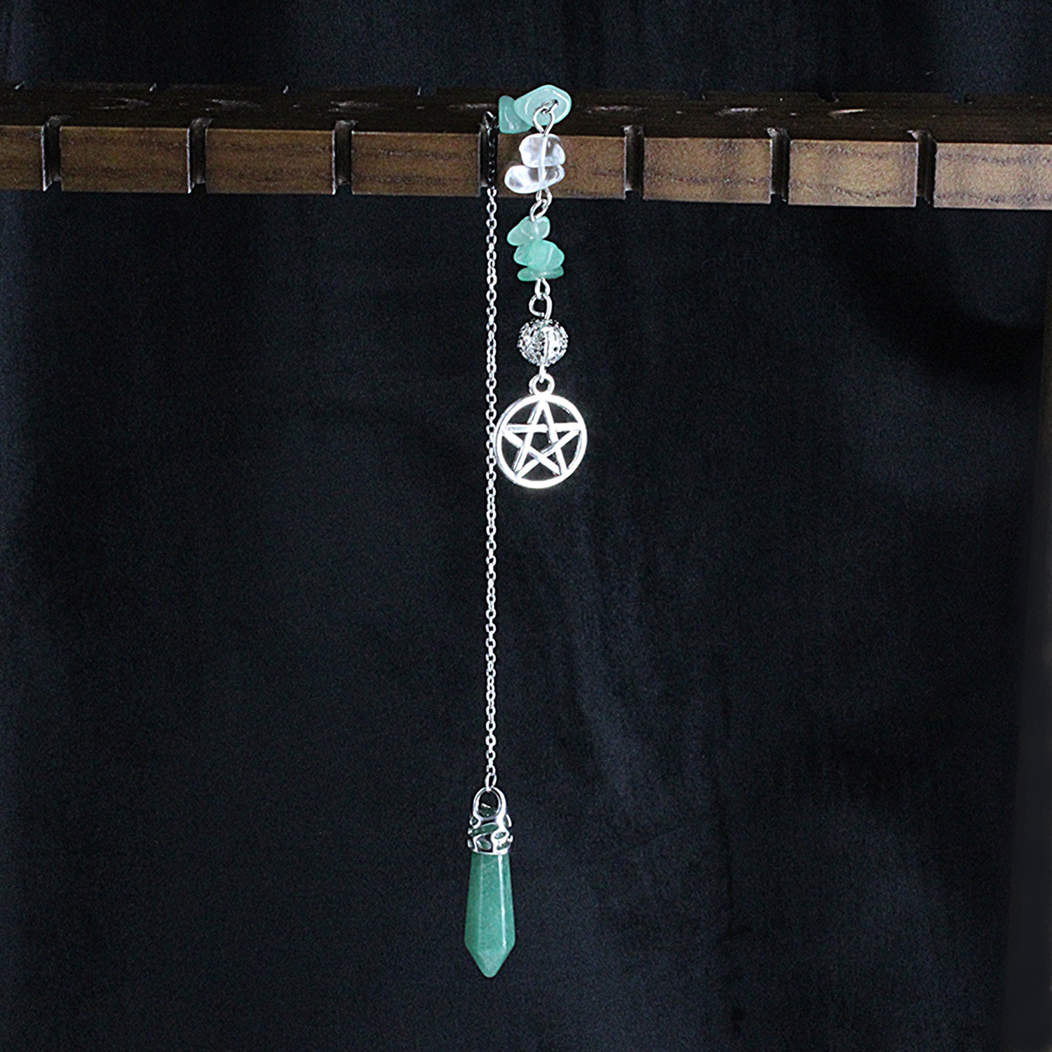 Pentacle Pendulum - Handcrafted Divination Altar Tools & Witchcraft Supplies Green Aventurine