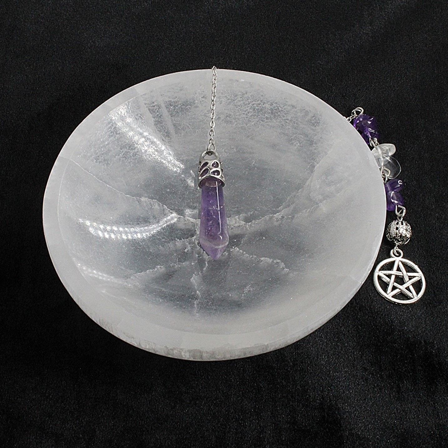Handcrafted Amethyst Pentacle Pendulum - Divination Altar Tools & Witchcraft Supplies and Gifts