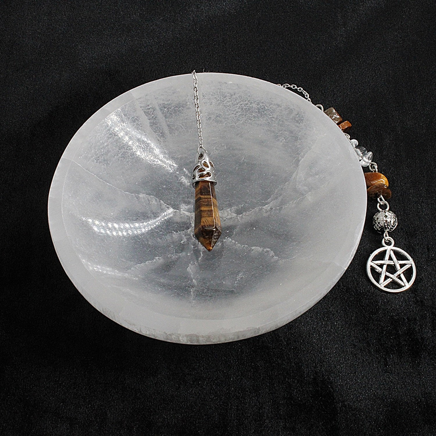 Handcrafted Tigers Eye Pentacle Pendulum - Divination Tool & Witchcraft Supplies