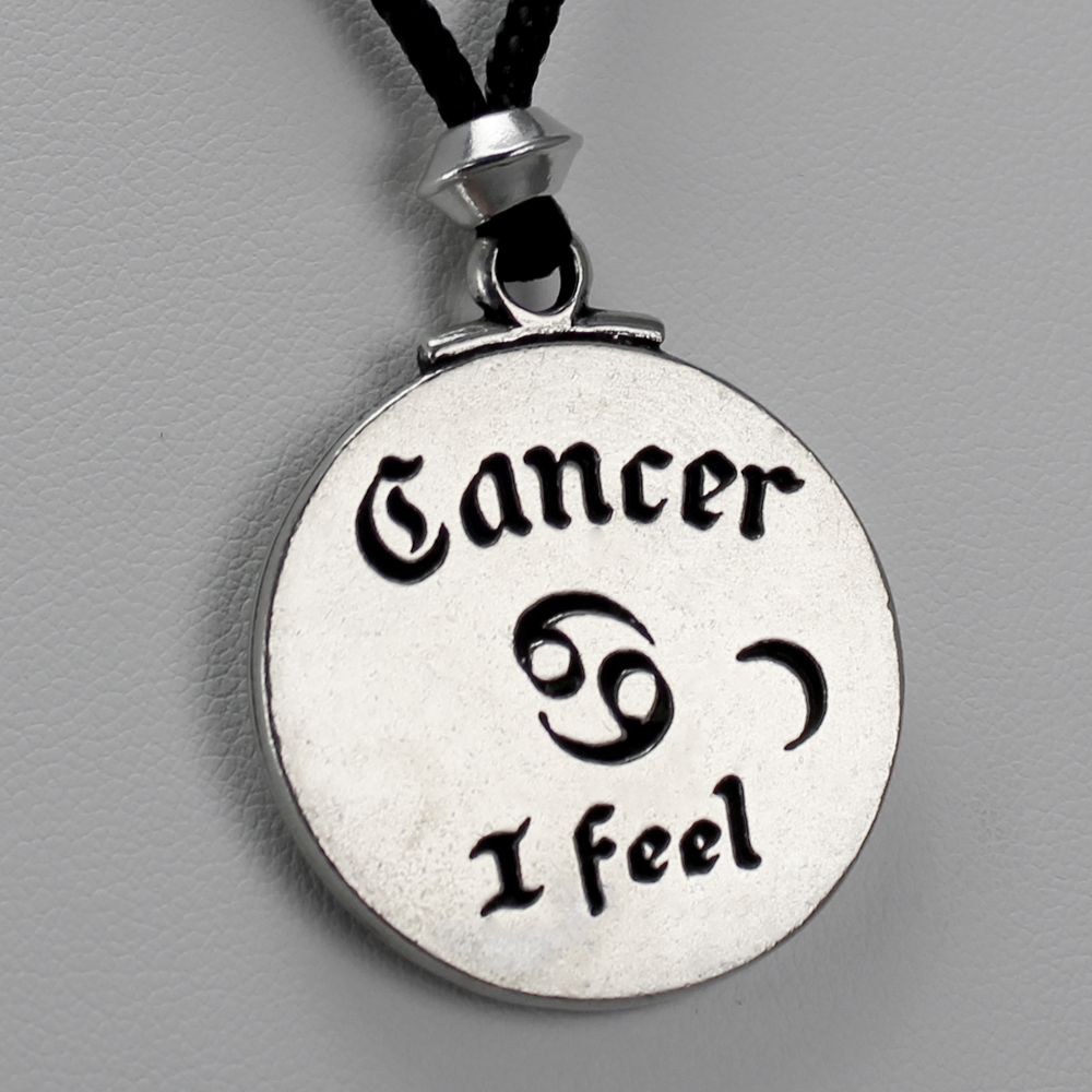 Pewter Cancer Necklace Zodiac Talisman Jewelry