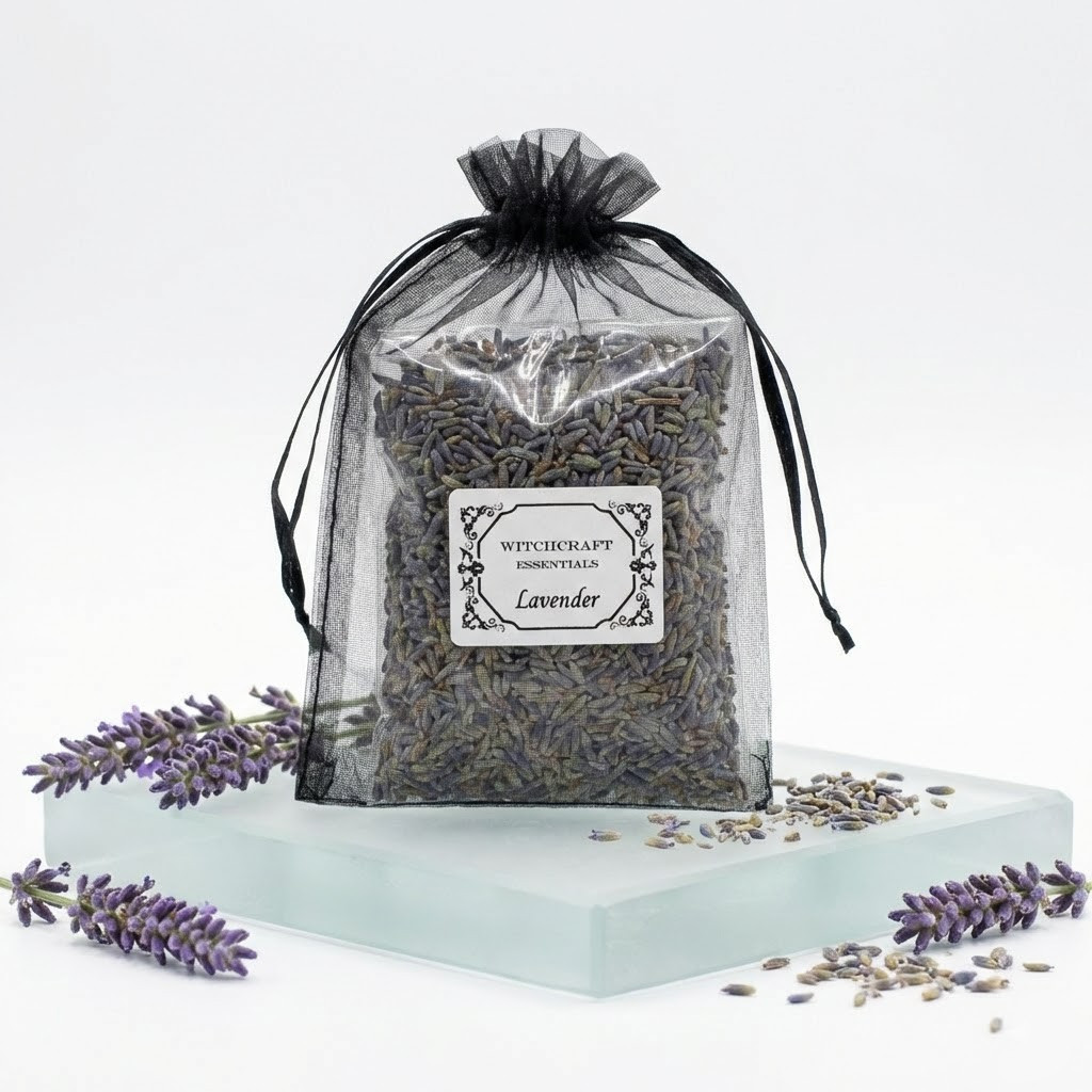 Lavender | Smudging smoke cleansing | natural incense | Witchcraft supplies | Apothecary Herb | loose lavender flowers | purification herb | Nature Magic Practice | Organza Mojo Bag | Witchcraft Essentials | Ritual Spell Supplies | Esbat & Sabbat Rituals | Sacred Space |  Occult Altar Tools |  Witchy Gifts | Shaman & Wiccan Supplies | Home and Garden | Handmade Spell Ingredients