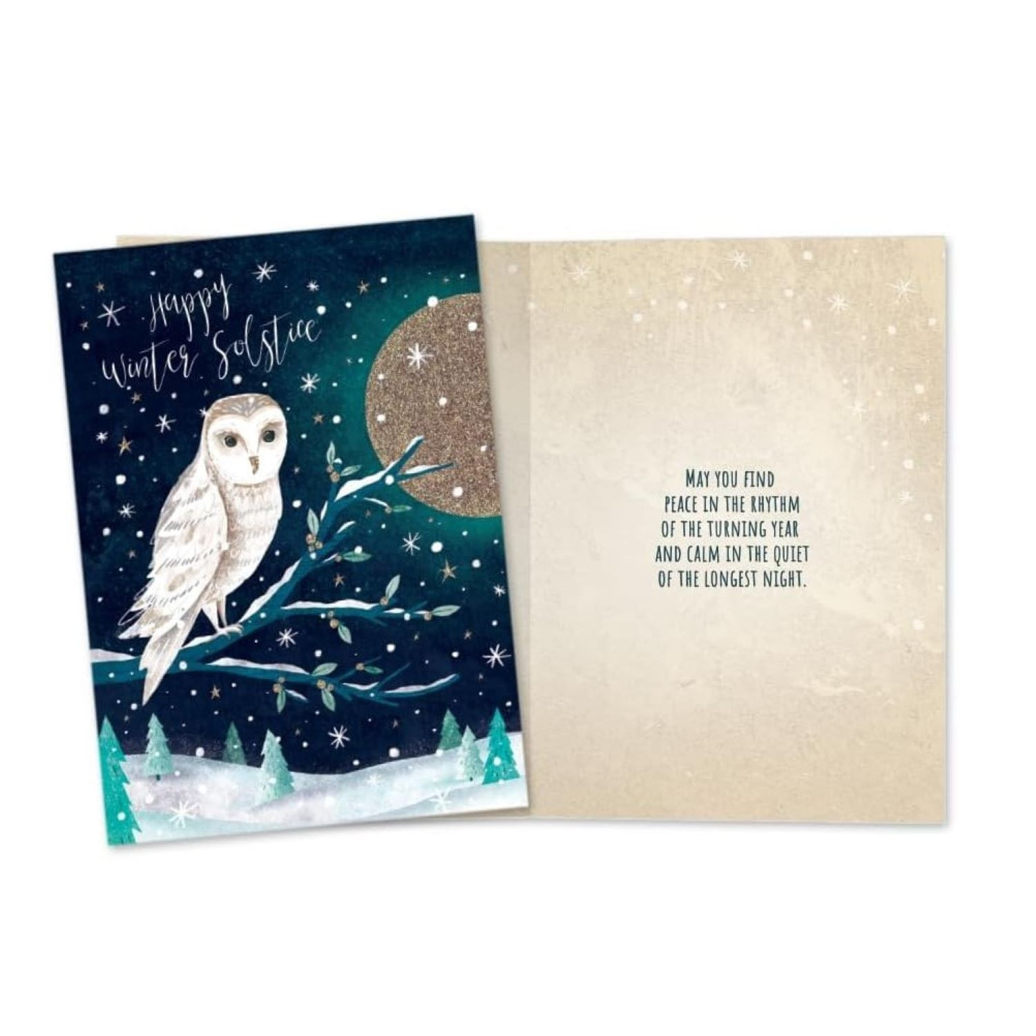 Owl Winter Solstice Greeting Card | Pagan Yule Gift | Yule Present Idea | Witchy Altar Decor | Wicca Store Supplies