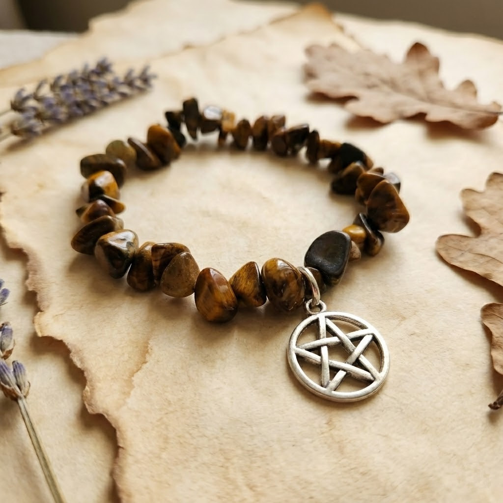 Tigers Eye Amulet | Witches Bracelet | Crystal Gemstone | Witch Store Supply