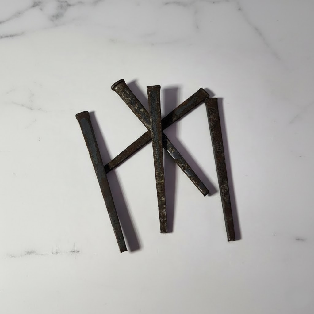 Rusty Nails for Witchcraft | Hoodoo Protection Curio - Coffin