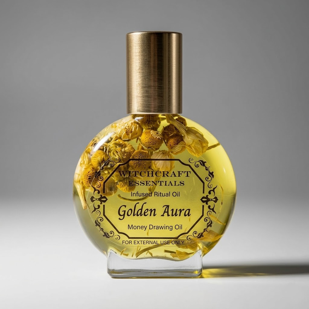 Money Drawing Ritual Oil | Golden Aura Roll-On | 15ml