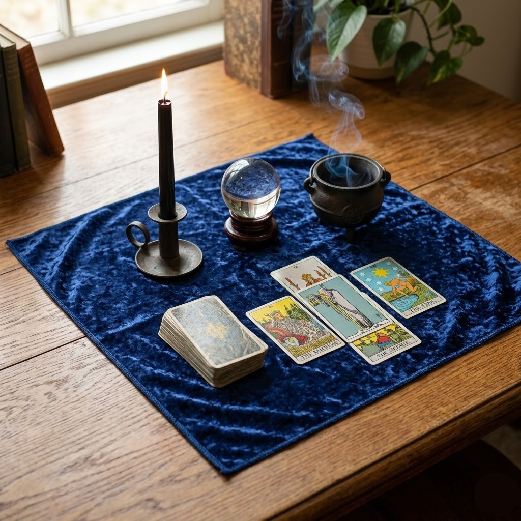 Blue | Altar & Tarot Cloth | Crushed Velvet