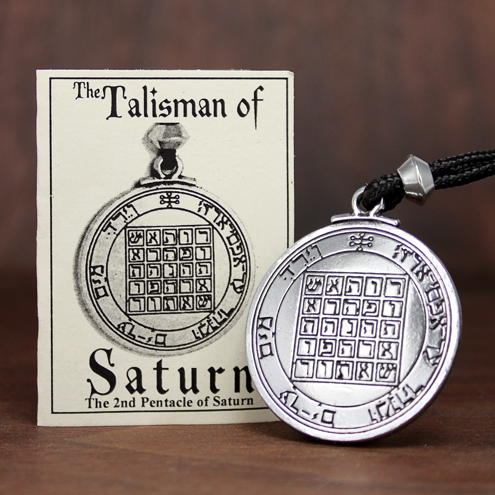 Pentacle of Saturn Talisman Amulet Necklace Wiccan Pagan Witchcraft Jewelry