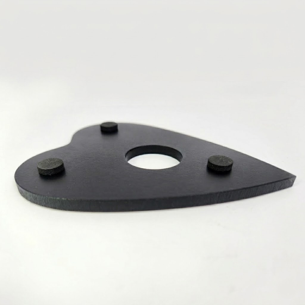 ouija board and planchette back side, a premium spirit board set utilized as a medium tool, part of moonlight mysteries authentic samhain and wiccan supplies and witchcraft tools for ancestral witchcraft at the Moonlight Mysteries wiccan store and pagan store.