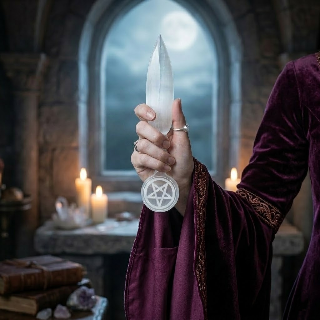Selenite Athame | Crystal Ritual Blade