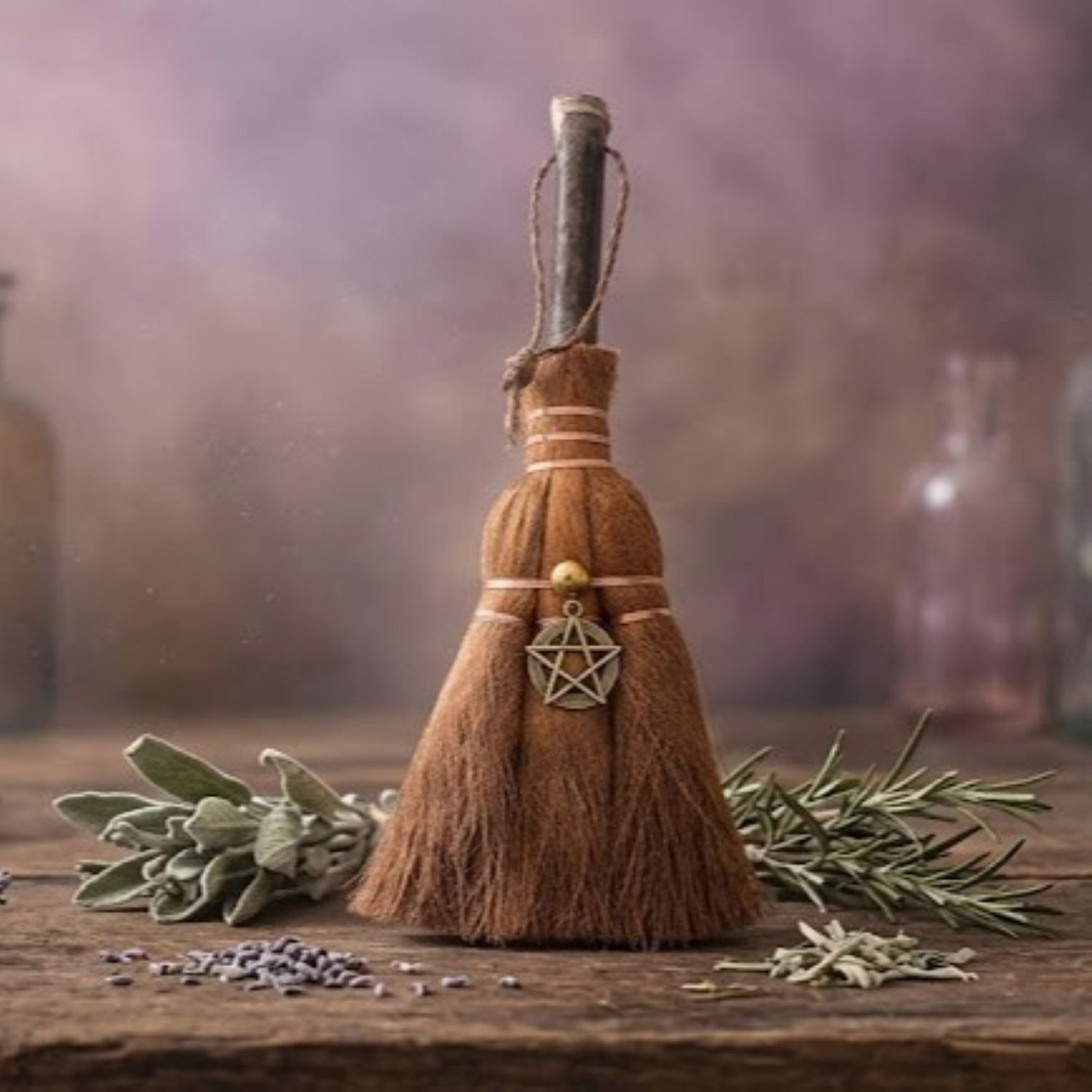 Pentacle Altar Broom | Witch Ritual Besom