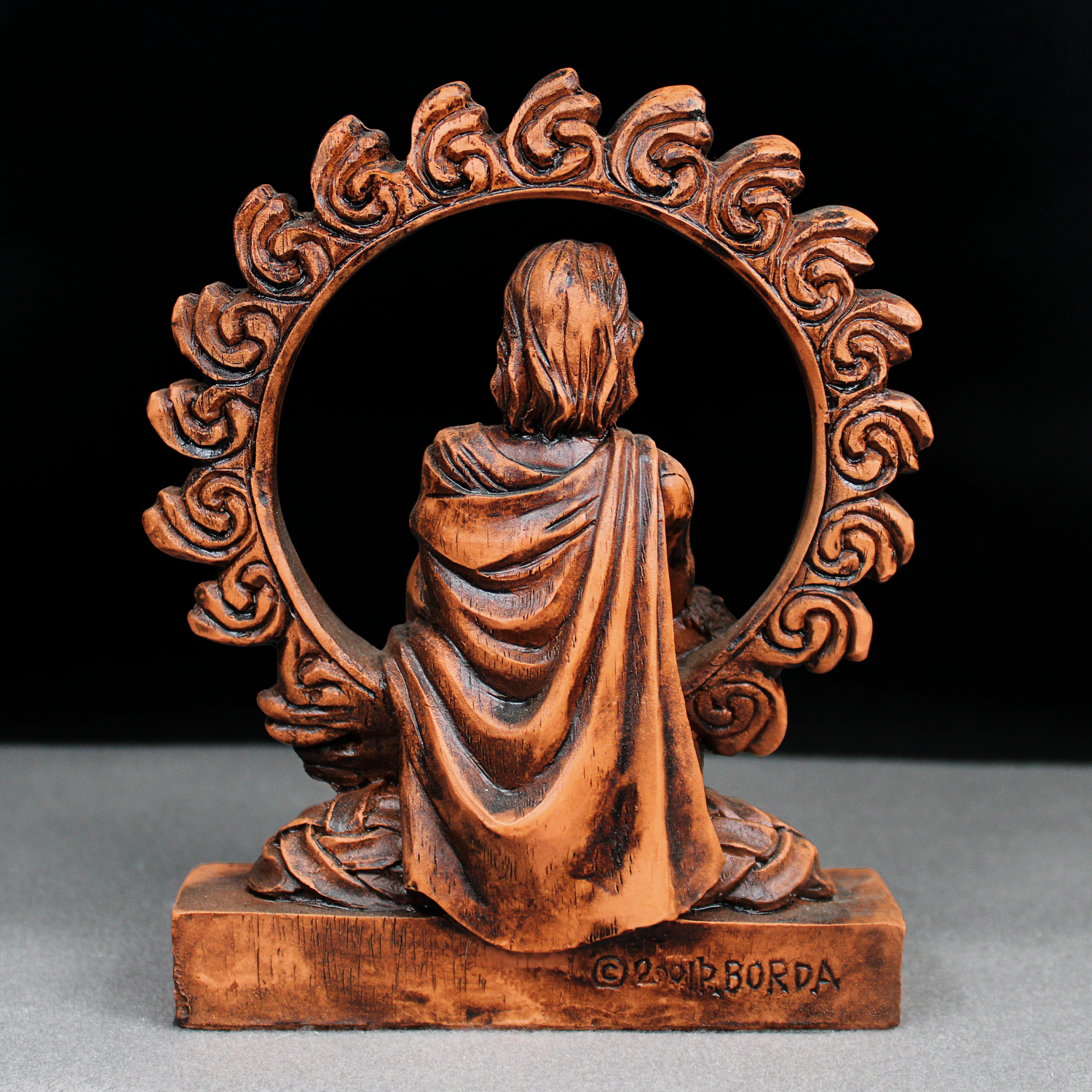 Lugh Figurine | Celtic Pagan God Statue - Redwood