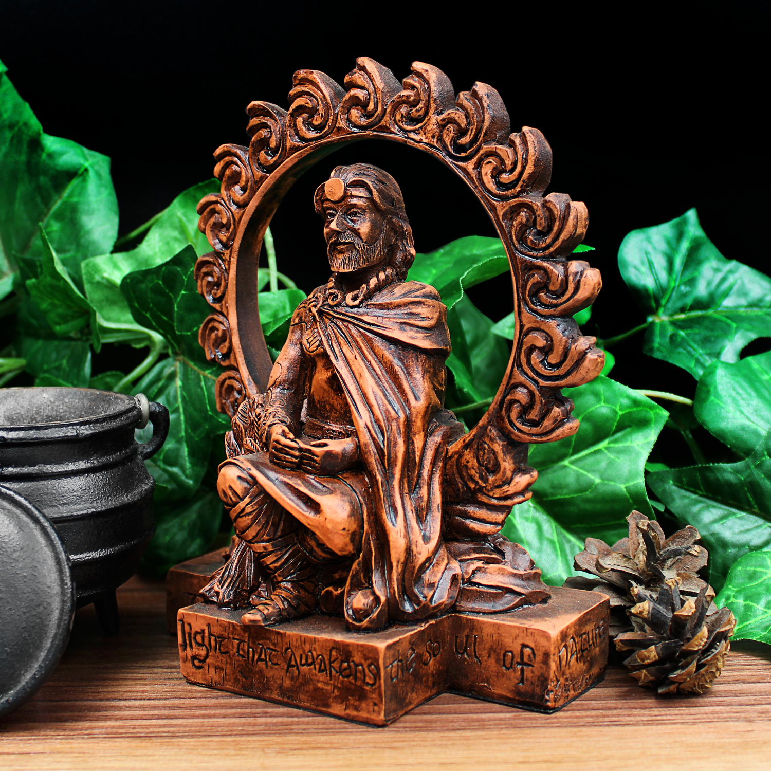 Lugh Figurine | Celtic Pagan God Statue - Redwood
