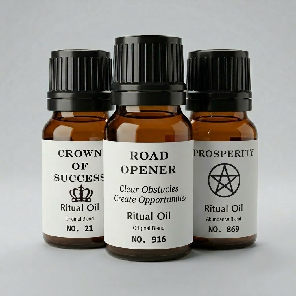 10-Piece Ritual Oil Set | Conjure Oils for Spellcraft & Candle Magick