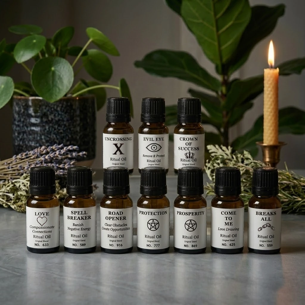 10-Piece Ritual Oil Set | Conjure Oils for Spellcraft & Candle Magick