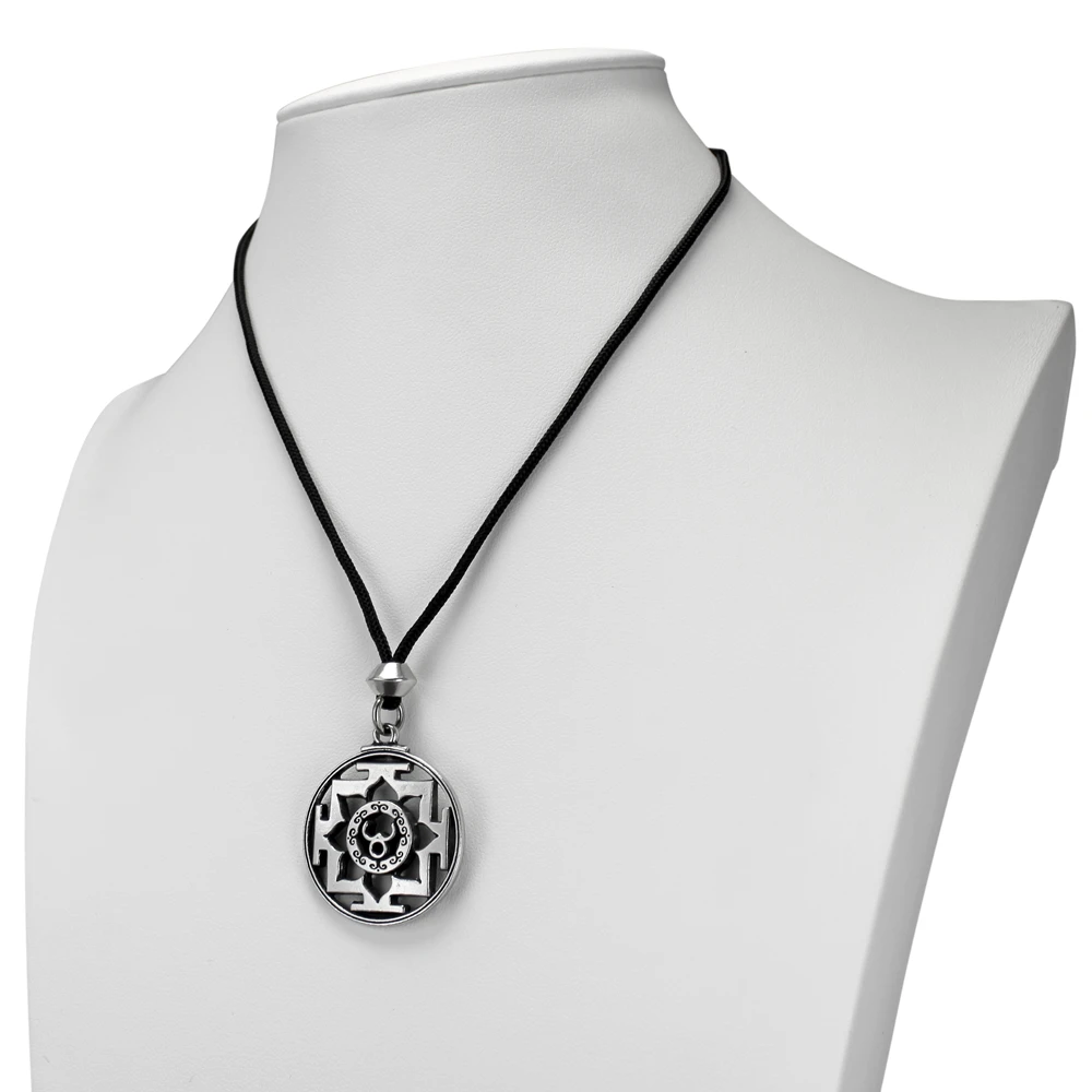 Trisula Sri Yantra Necklace Pewter Hindu Pendant