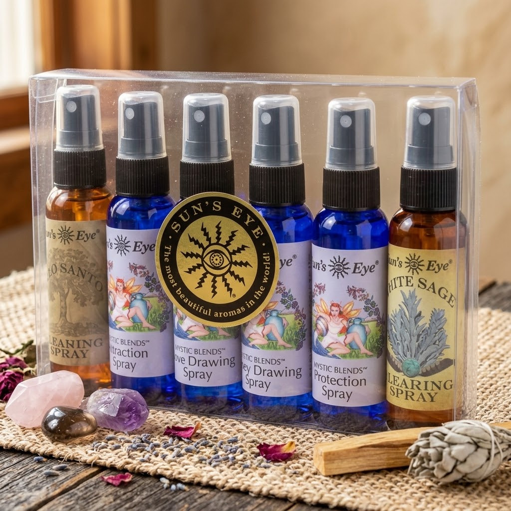 Set of 6 Spiritual Sprays Wiccan Gift Set | Smudging Mist
