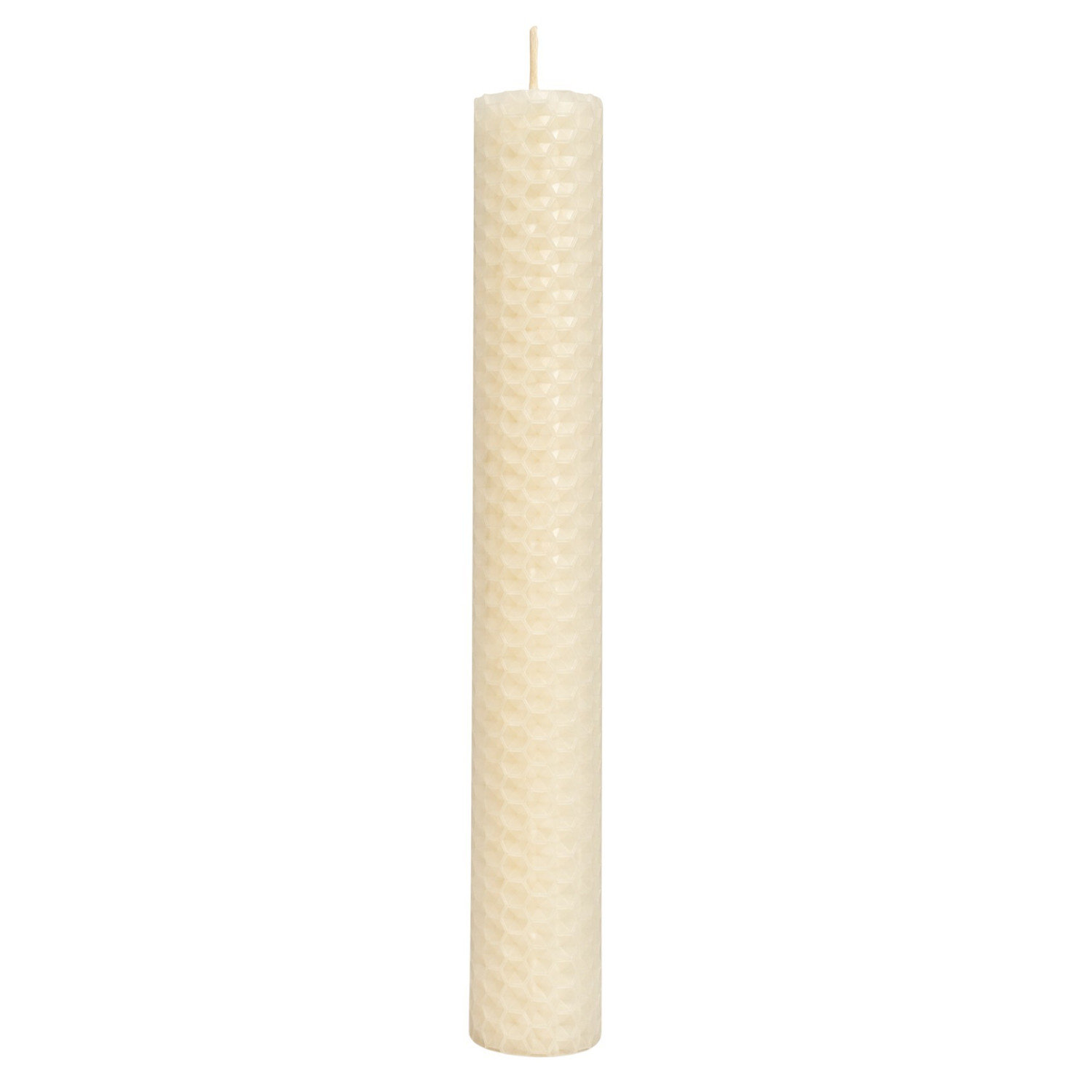 Beeswax Rolled Taper - White 8"