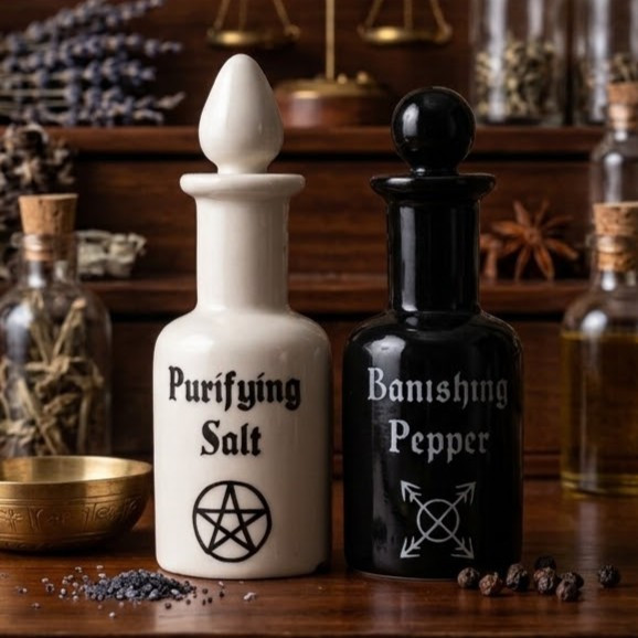 Potion Bottle Salt & Pepper Shakers | Kitchen Witch Decor