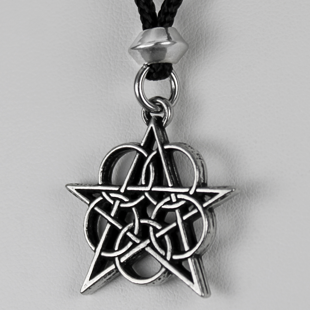 Ringed Pentagram Pendant Necklace Pagan Witchcraft Jewelry