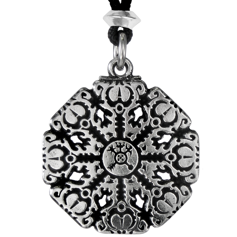 Helm of Awe Necklace Aegishjalmur Pendant Norse Viking Jewelry