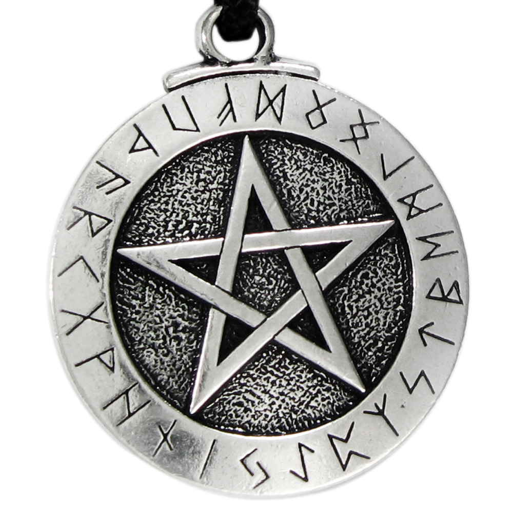 Rune Pentacle Pendant Necklace Wicca Jewelry