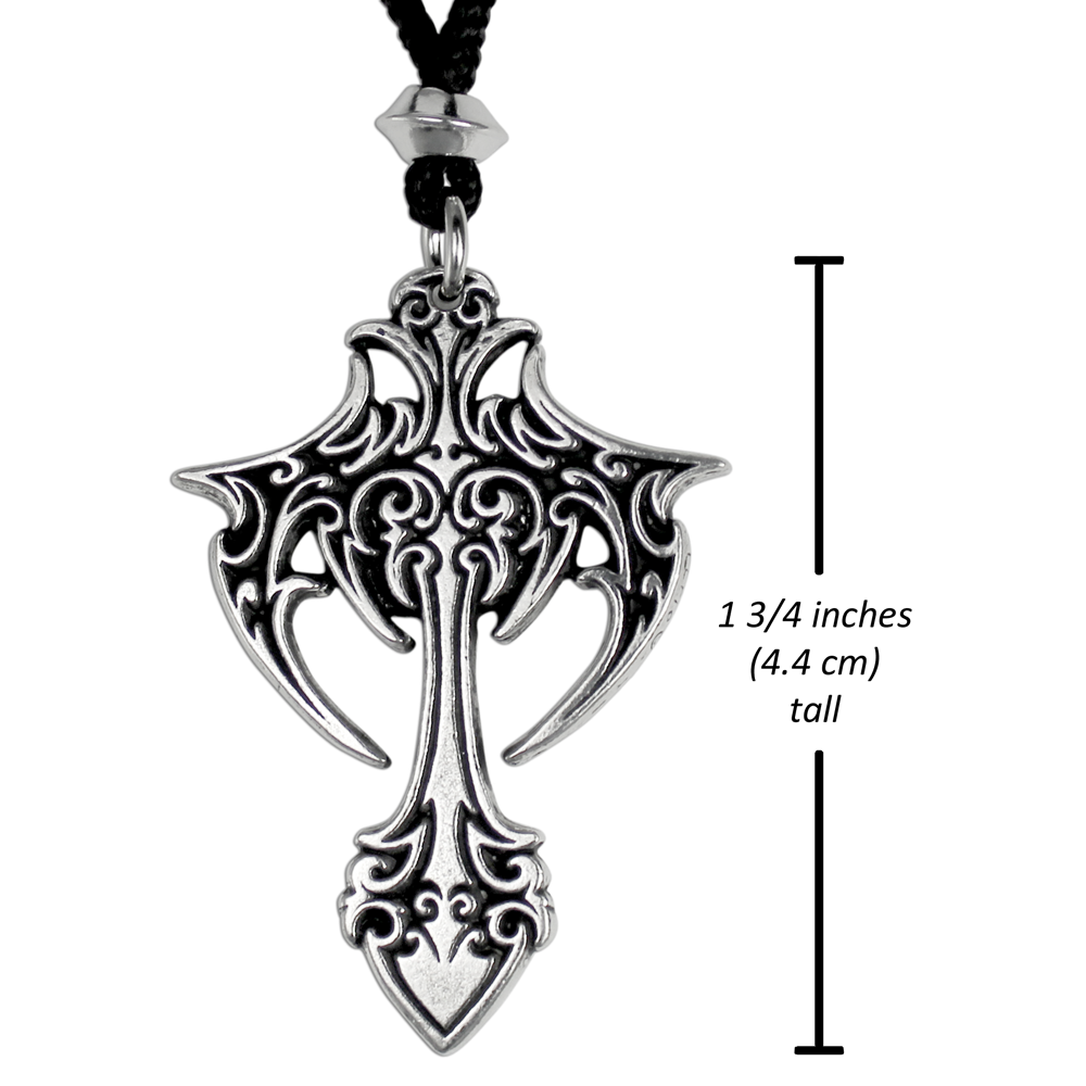 Large Gothic Vampire Necklace Cross Pendant Jewelry
