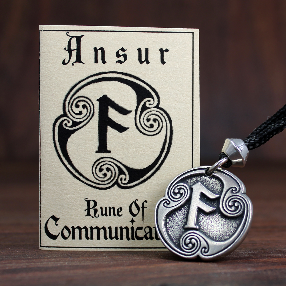Ansuz Viking Rune Talisman Pendant Necklace Jewelry