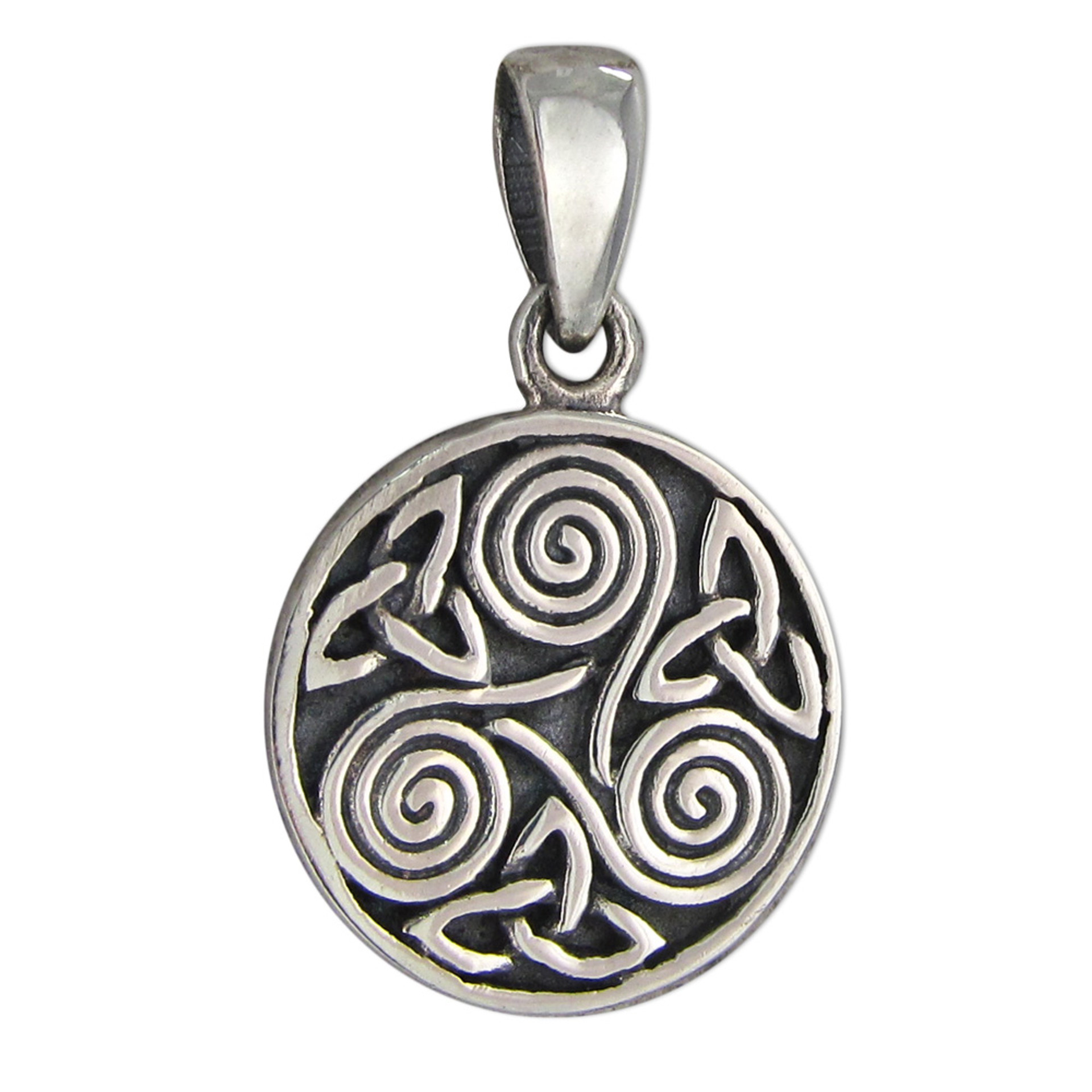Sterling Silver Small Celtic Knot Triskelion Pendant - Moonlight Mysteries