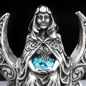 Moon Goddess Altar Statue Wiccan Spiritual Supplies and Pagan Ritual Tools (Offering Bowl)