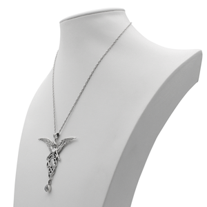 Sterling Silver Melusine Pendant with Rainbow Moonstone