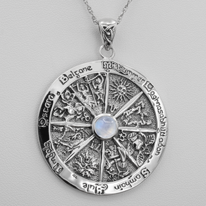 Wheel of the Year Wiccan & Pagan Necklace at Moonlight Mysteries, your premier online destination for Wiccan gifts, Pagan jewelry, occult supplies, ritual altar tools, and witchcraft spell supplies. Explore our thoughtfully curated selection and enhance your practice. Wheel of the Year Wiccan & Pagan Necklace at Moonlight Mysteries, your premier online destination for Wiccan gifts, Pagan jewelry, occult supplies, ritual altar tools, and witchcraft spell supplies. Explore our thoughtfully curated selection and enhance your practice.